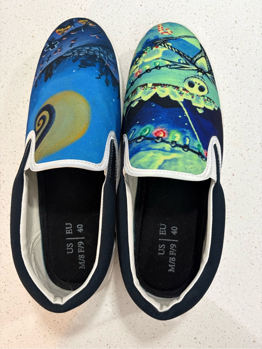 Hand Painted Nightmare Before Christmas Canvas Slip-Ons